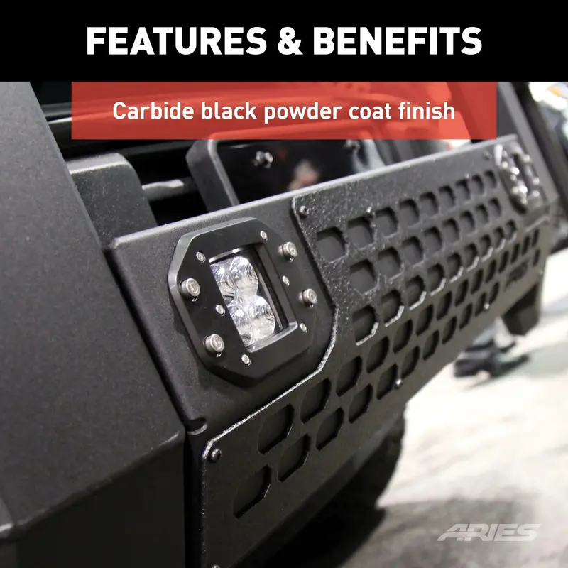Aries Advantedge 5.5-Inch Bull Bar – Black Aluminum Grille Guard With Integrated Lights For Select Toyota Tundra Models 1