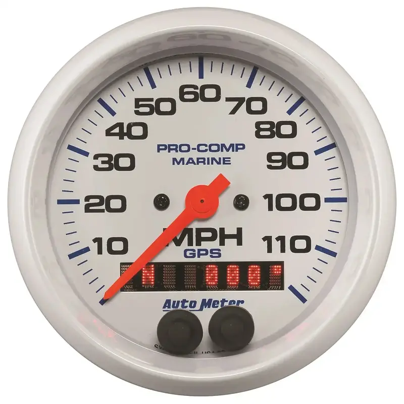 Autometer 200637 Gps Speedometer – 3-3/8 Inch Marine White Dial, 120 Mph Range 1
