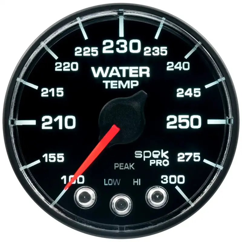 Autometer Pro-Series Water Temperature Gauge – 2-1/16 Inch, 100–300°F, Black Face, Ecu-Compatible (P546328-N3) 1