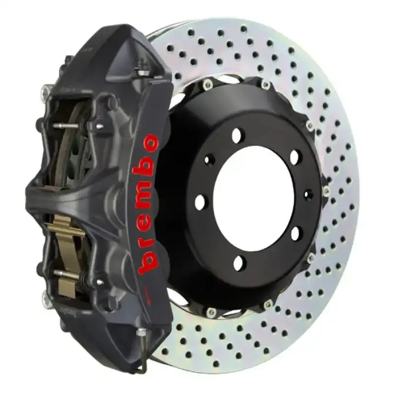Brembo Front Gts Big Brake Kit For 1978–1979 Porsche 930 Turbo – 6-Piston Calipers, 355X32Mm Two-Piece Drilled Rotors, Black Ha Finish 1