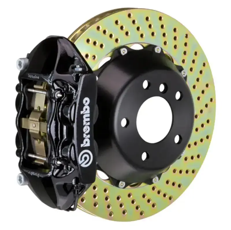 Brembo Rear Gt Big Brake Kit For 2008–2012 Maserati Quattroporte – 4-Piston Calipers, 380X28Mm Two-Piece Drilled Rotors, Black 1