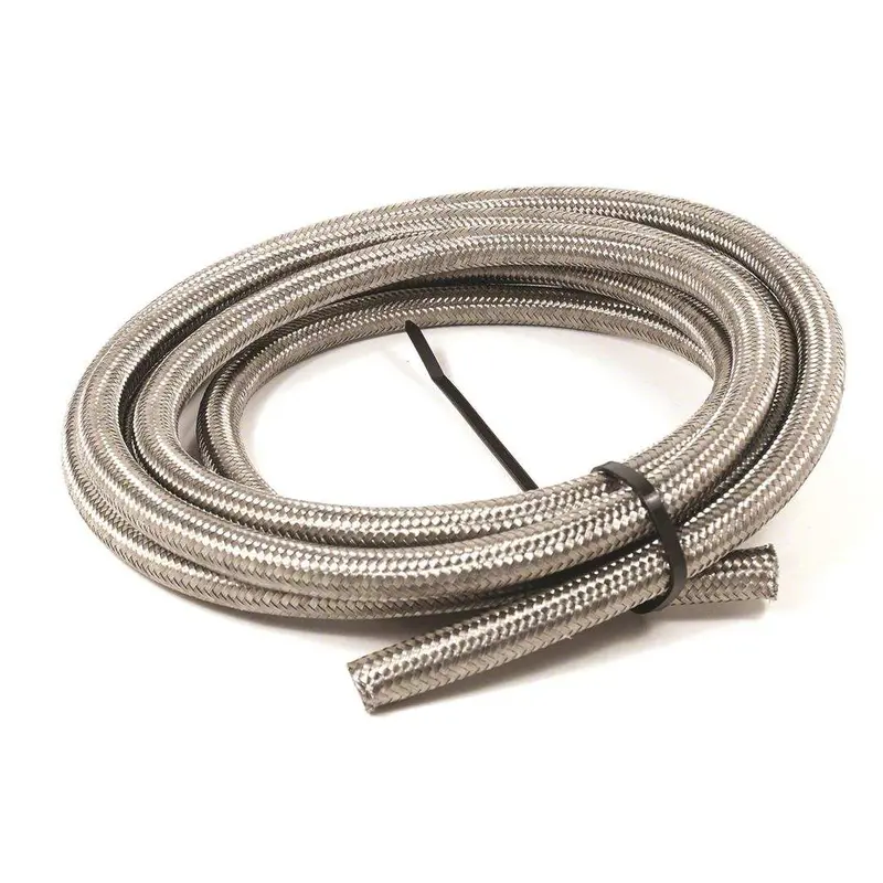 Double-Braided Stainless Steel Racing Hose – -8An Fitting, 15-Foot Length 1