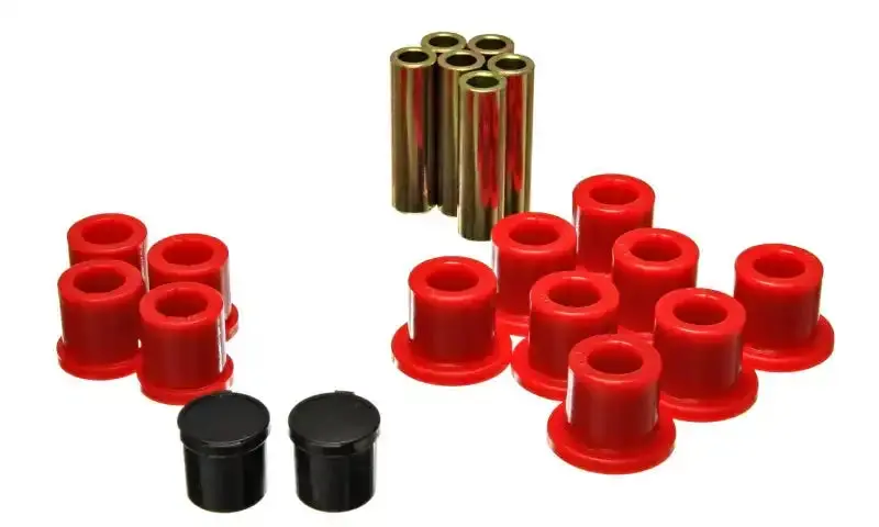 Energy Suspension Rear Spring Isolator Bushing Set – High-Durometer Red Polyurethane 1