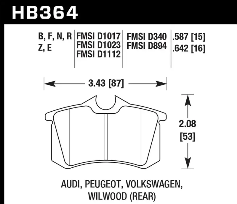 Hawk Hp Plus Performance Brake Pads – 0.642" Thickness, High-Friction Compound 1