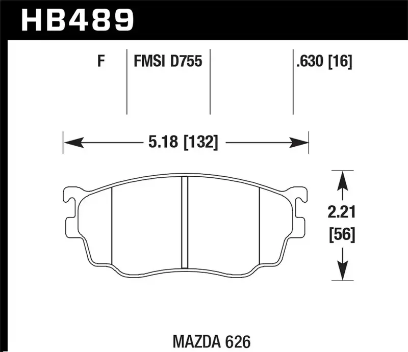 Hawk Hps Disc Brake Pad Hb489F.630 – High-Performance Street Compound With 0.630" Thickness 1