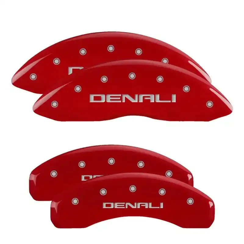 Mgp Engraved 4-Piston Caliper Covers – Front & Rear Set For Chrysler Vehicles, Wing Red With Silver Accent 1