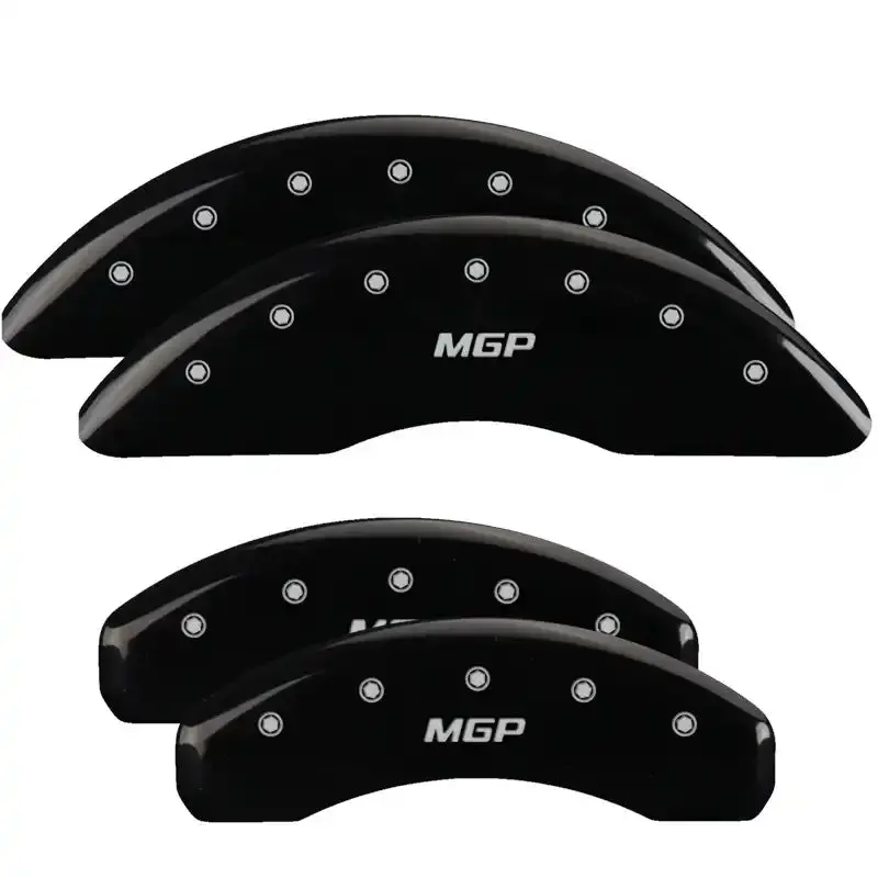 Mgp Engraved Caliper Covers – Front And Rear, Black Finish With Silver Accent Detailing 1
